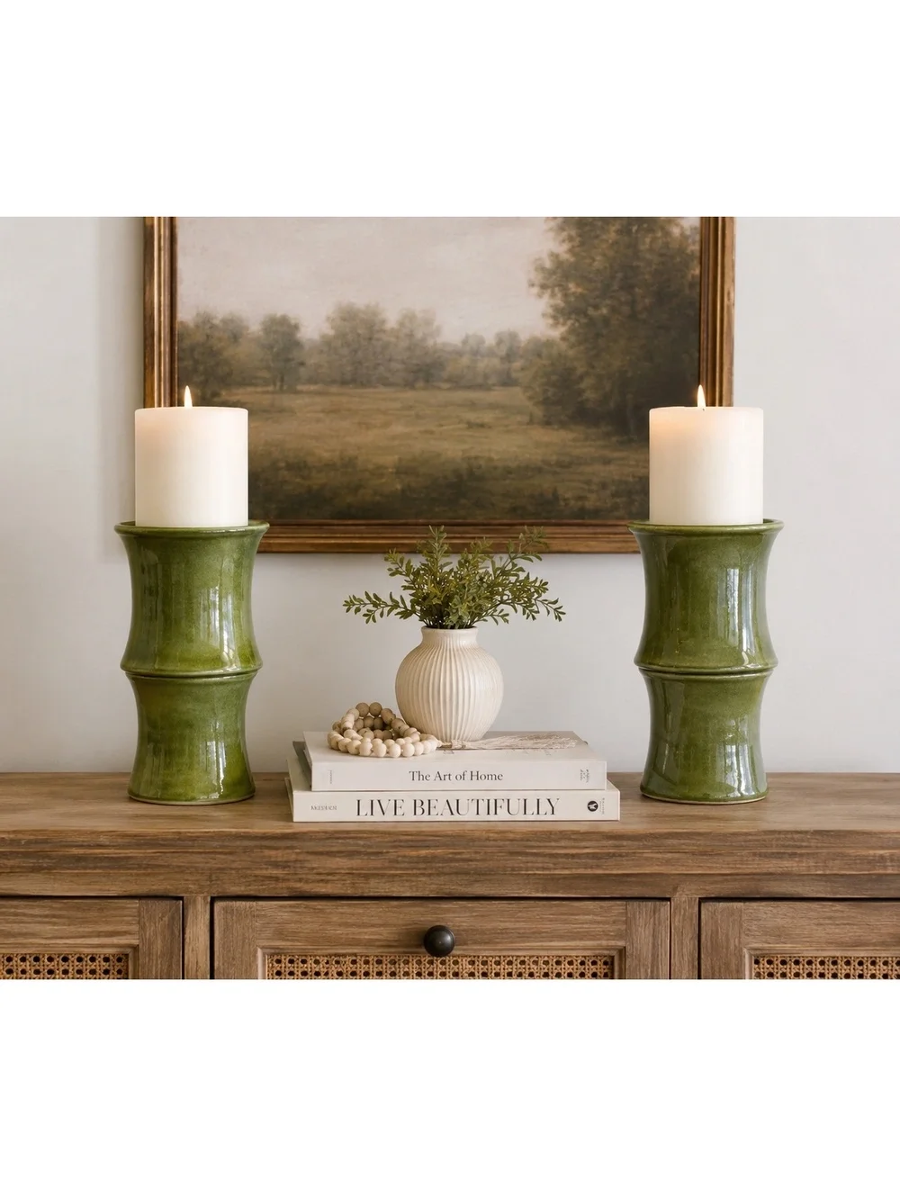 Bamboo Ceramic Candle Holders